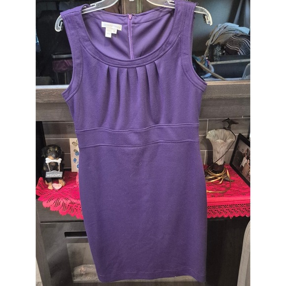 London Times Purple Dress 1940s Inspired Sleeveless Career Sheath‎ Dress 12 115 - Picture 1 of 5
